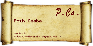 Poth Csaba névjegykártya